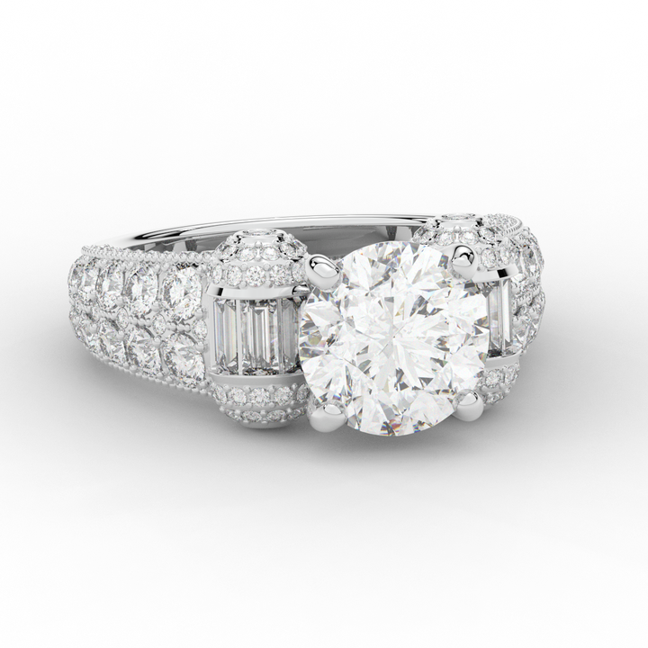 4.75CT.TW ROUND LAB DIAMOND ENGAGEMENT RING - Nazarelle