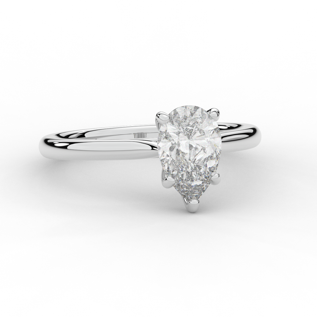 1.00CT PEAR LAB DIAMOND SOLITAIRE ENGAGEMENT RING - Nazarelle
