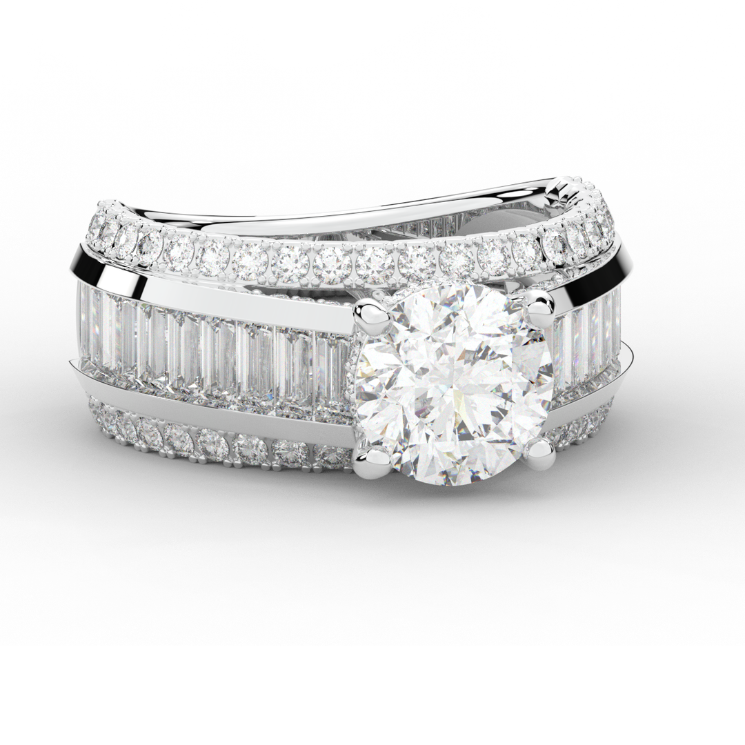 3.15CT.TW ROUND LAB DIAMOND ENGAGEMENT RING - Nazarelle