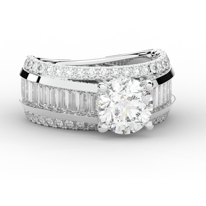 3.15CT.TW ROUND LAB DIAMOND ENGAGEMENT RING - Nazarelle