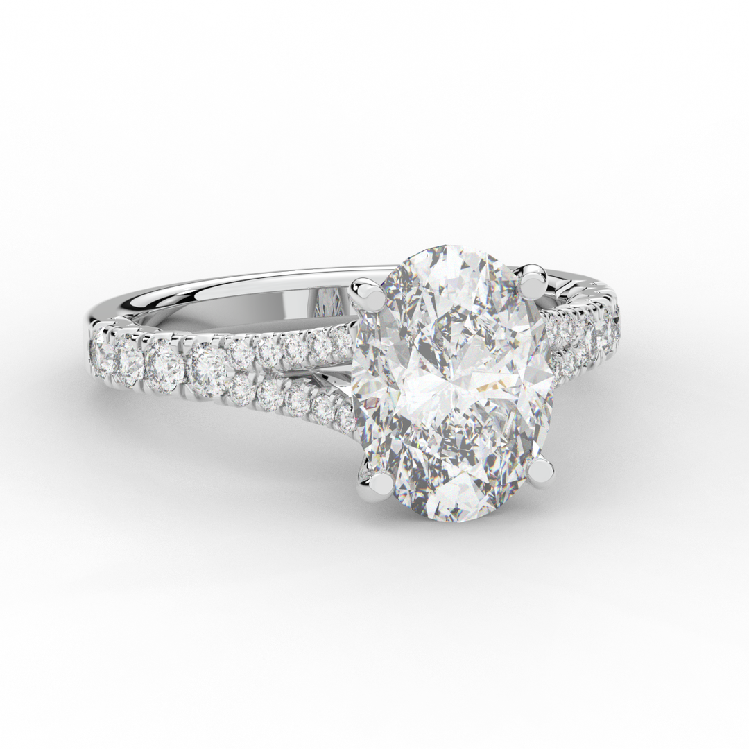 3.45CT.TW OVAL LAB DIAMOND ENGAGEMENT RING - Nazarelle
