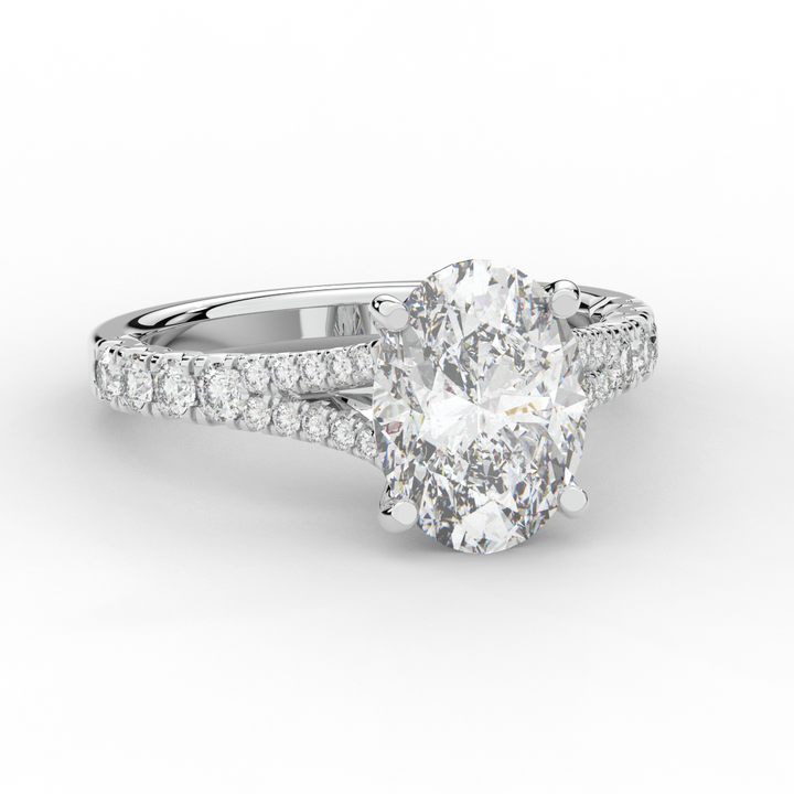 3.45CT.TW OVAL LAB DIAMOND ENGAGEMENT RING - Nazarelle
