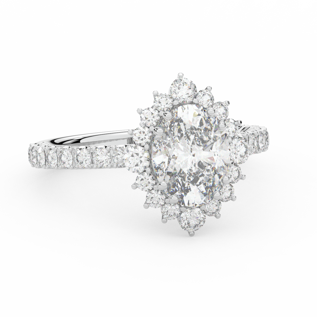 2.80CT.TW OVAL LAB DIAMOND HALO ENGAGEMENT RING - Nazarelle