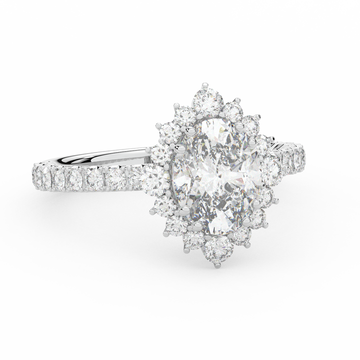 2.80CT.TW OVAL LAB DIAMOND HALO ENGAGEMENT RING - Nazarelle