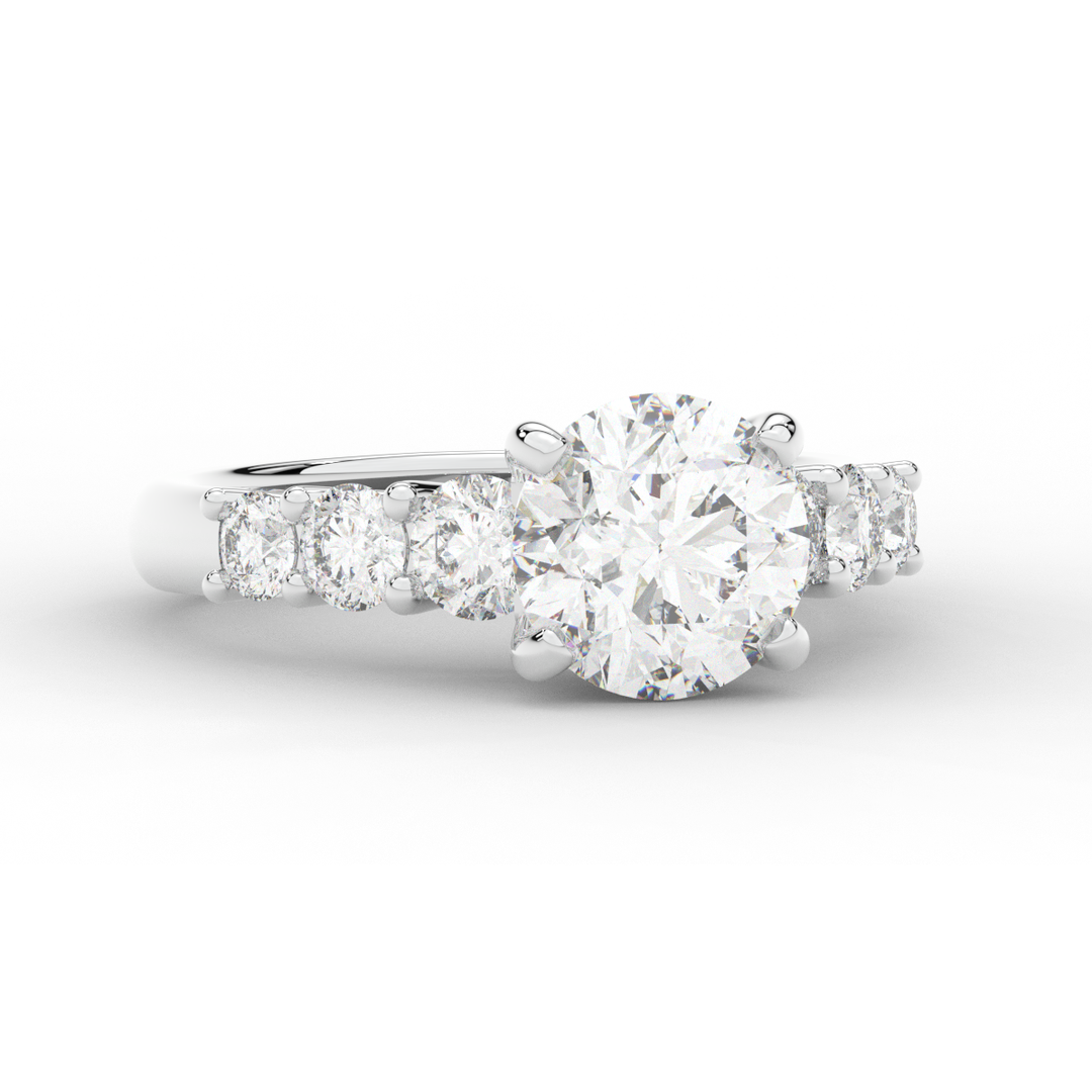 3.00CT.TW ROUND LAB DIAMOND  ENGAGEMENT RING - Nazarelle