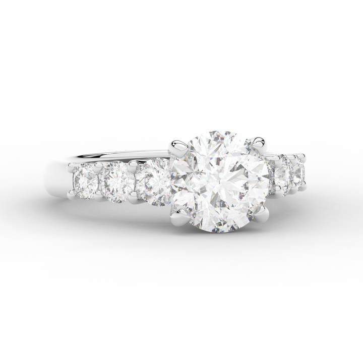 3.00CT.TW ROUND LAB DIAMOND  ENGAGEMENT RING - Nazarelle