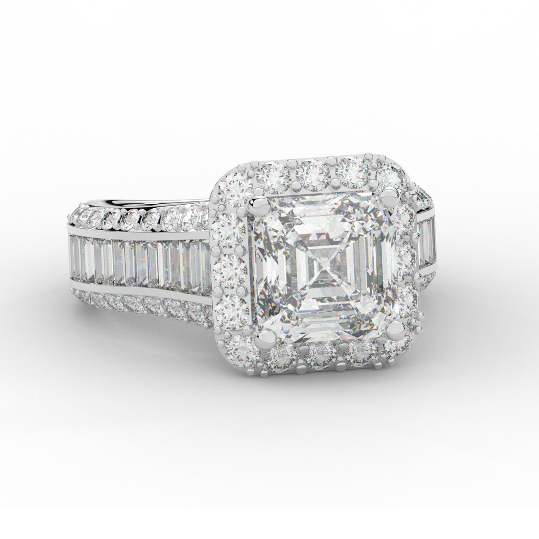 6.10CT.TW ASCHER LAB DIAMOND HALO ENGAGEMENT RING - Nazarelle