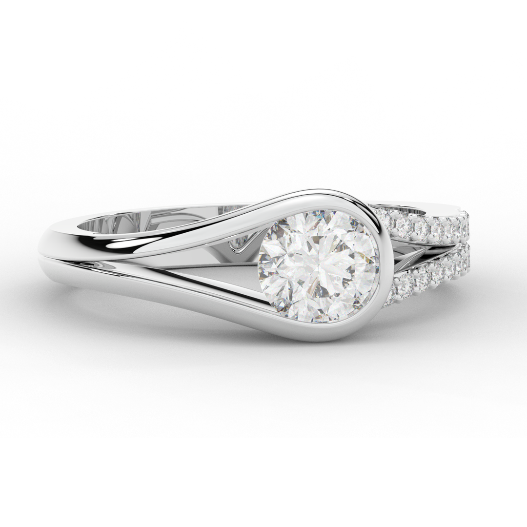 1.10CT.TW ROUND LAB DIAMOND SOLITAIRE ENGAGEMENT RING - Nazarelle
