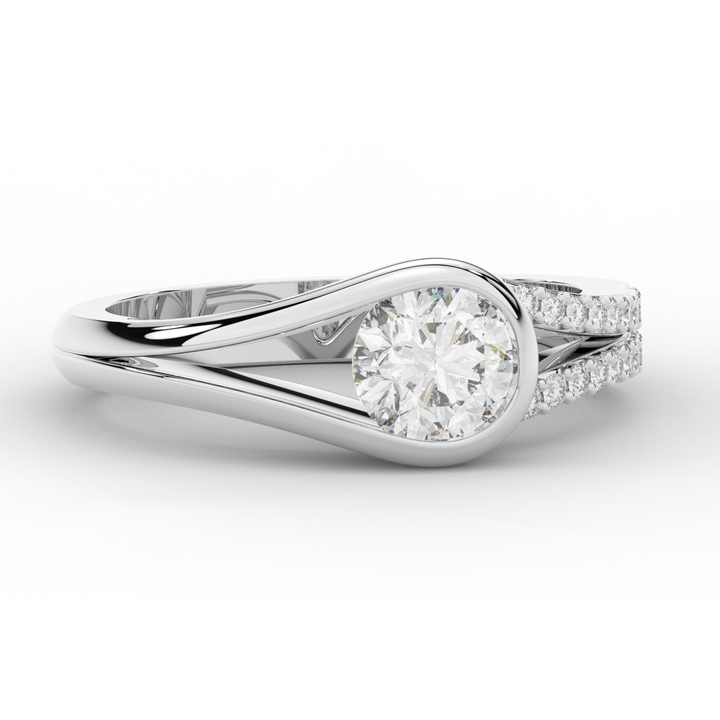 1.10CT.TW ROUND LAB DIAMOND SOLITAIRE ENGAGEMENT RING - Nazarelle