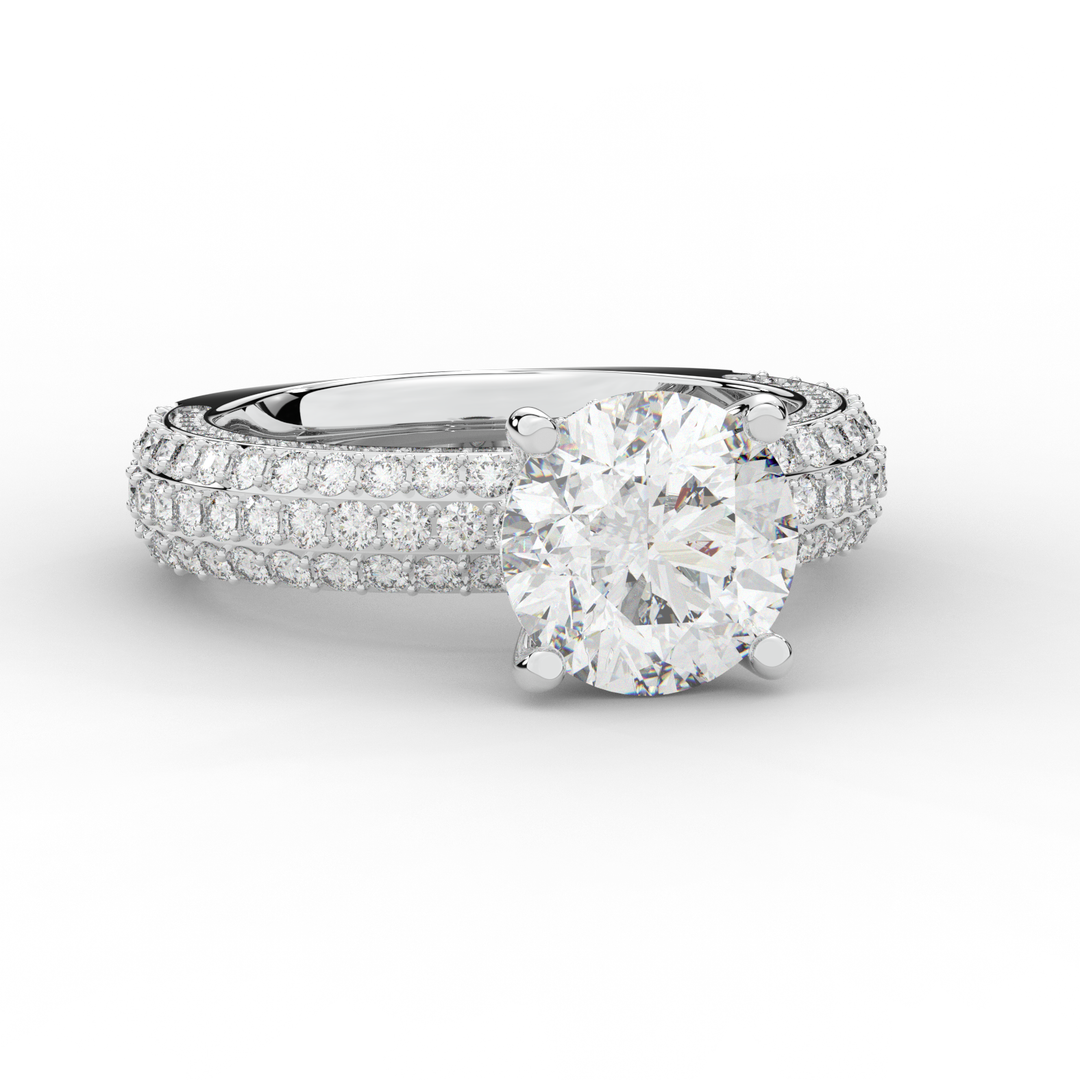 4.80CT.TW ROUND LAB DIAMOND UNDERHALO ENGAGEMENT RING - Nazarelle