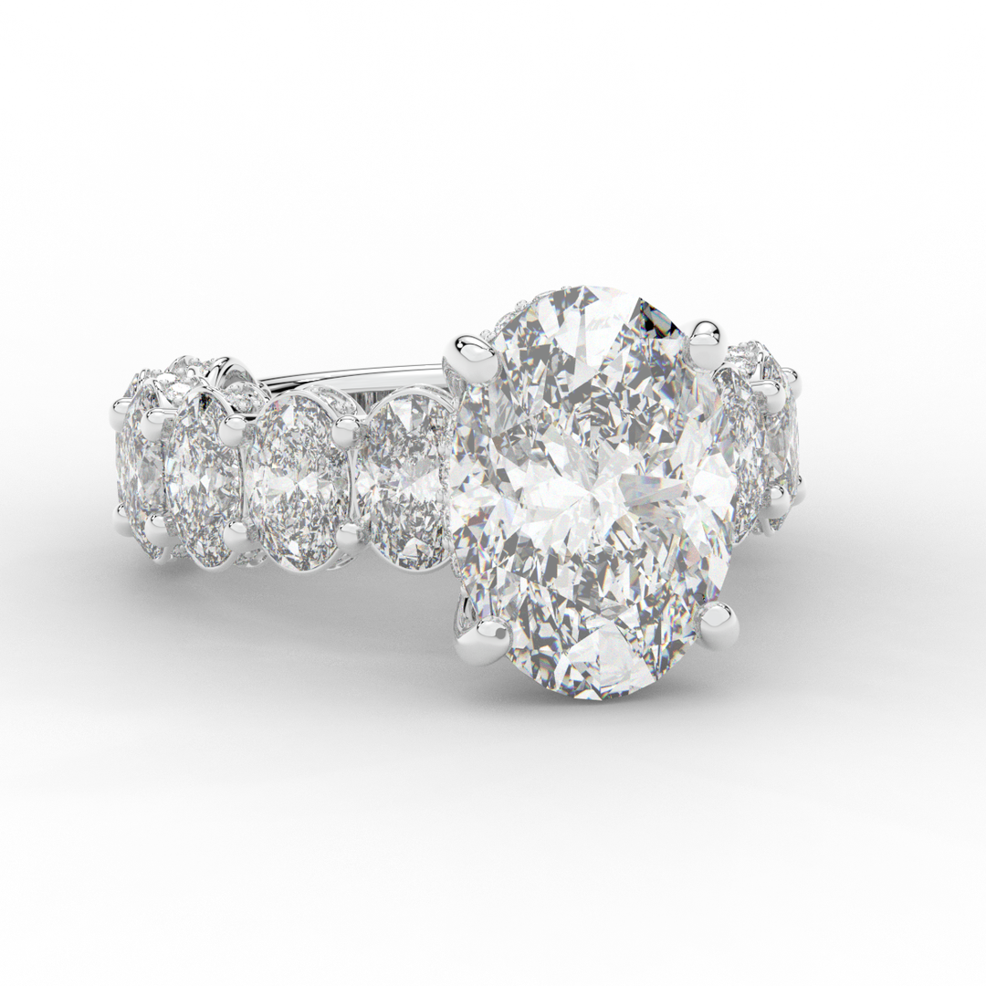 10.90CT.TW OVAL LAB DIAMOND SOLITAIRE ENGAGEMENT RING - Nazarelle