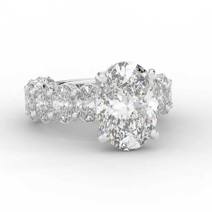 10.90CT.TW OVAL LAB DIAMOND SOLITAIRE ENGAGEMENT RING - Nazarelle