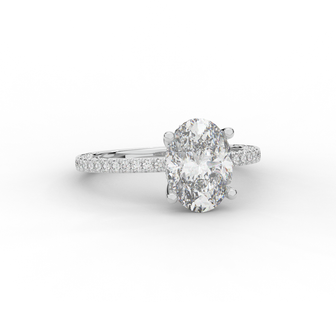 3.15CT.TW OVAL LAB DIAMOND SOLITAIRE ENGAGEMENT RING - Nazarelle
