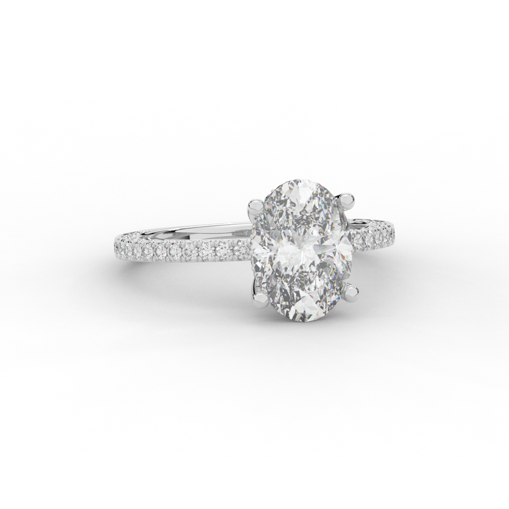 3.15CT.TW OVAL LAB DIAMOND SOLITAIRE ENGAGEMENT RING - Nazarelle