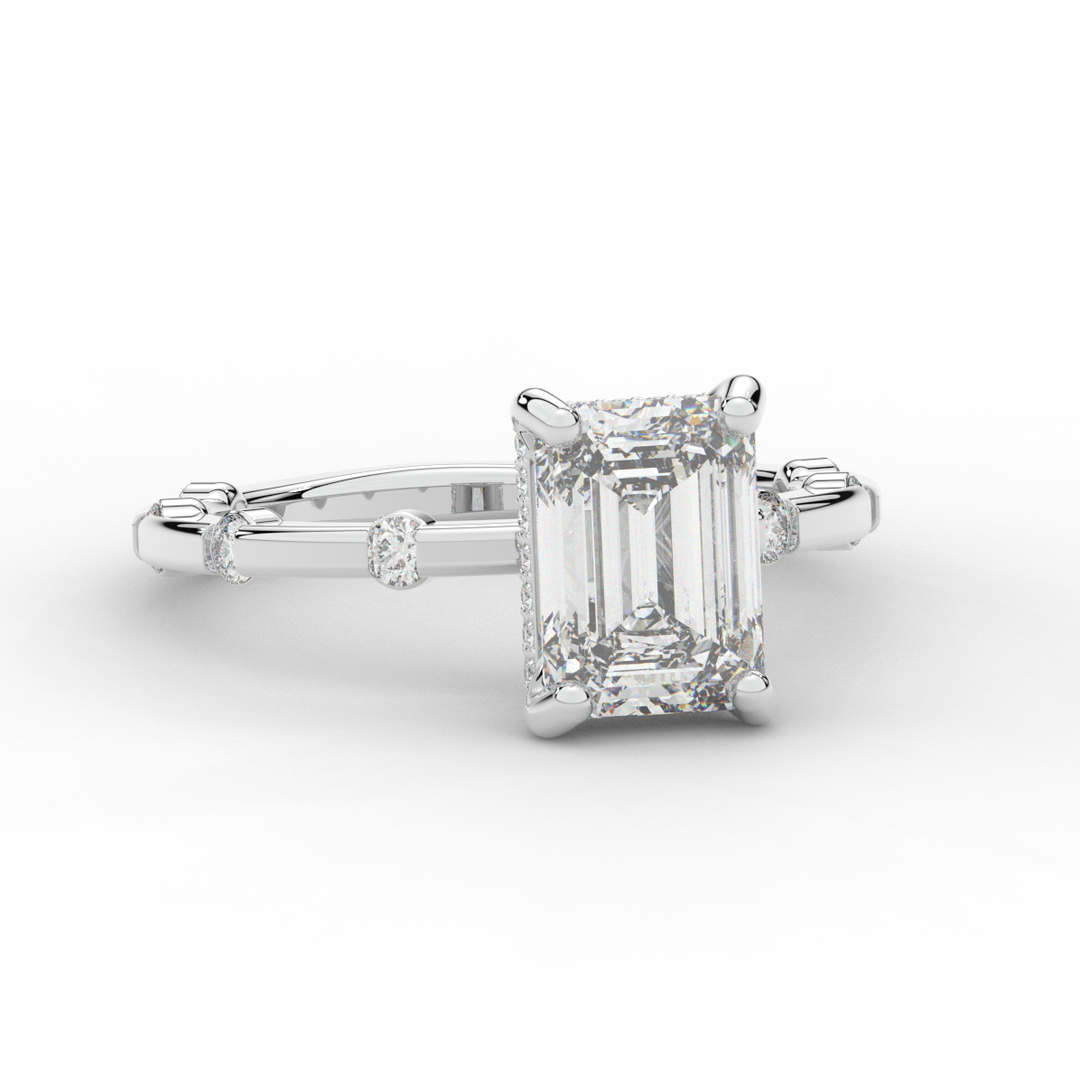 2.60CT.TW RADIANT LAB DIAMOND UNDERHALO SOLITAIRE ENGAGEMENT RING - Nazarelle
