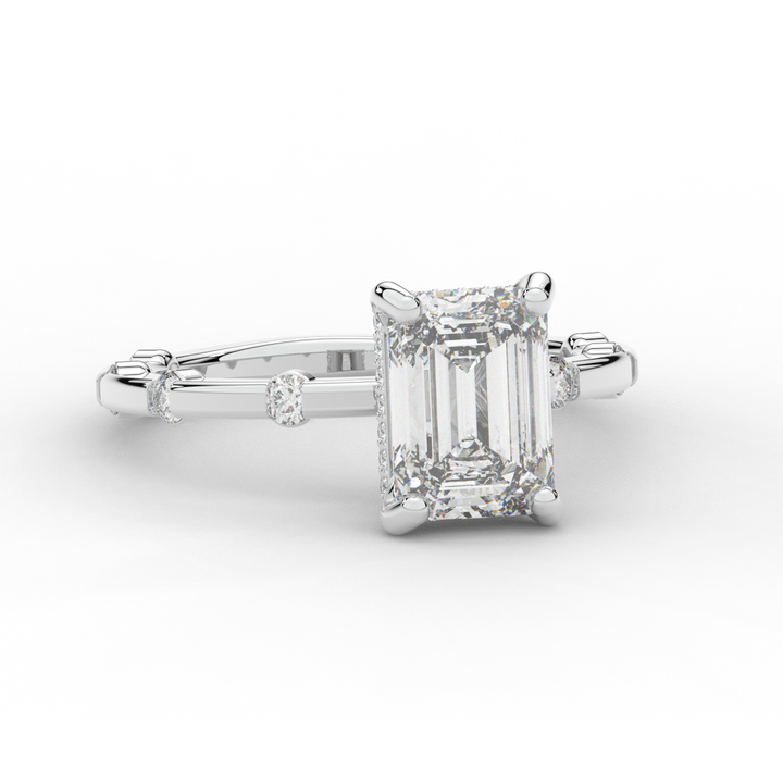 2.60CT.TW RADIANT LAB DIAMOND UNDERHALO SOLITAIRE ENGAGEMENT RING - Nazarelle