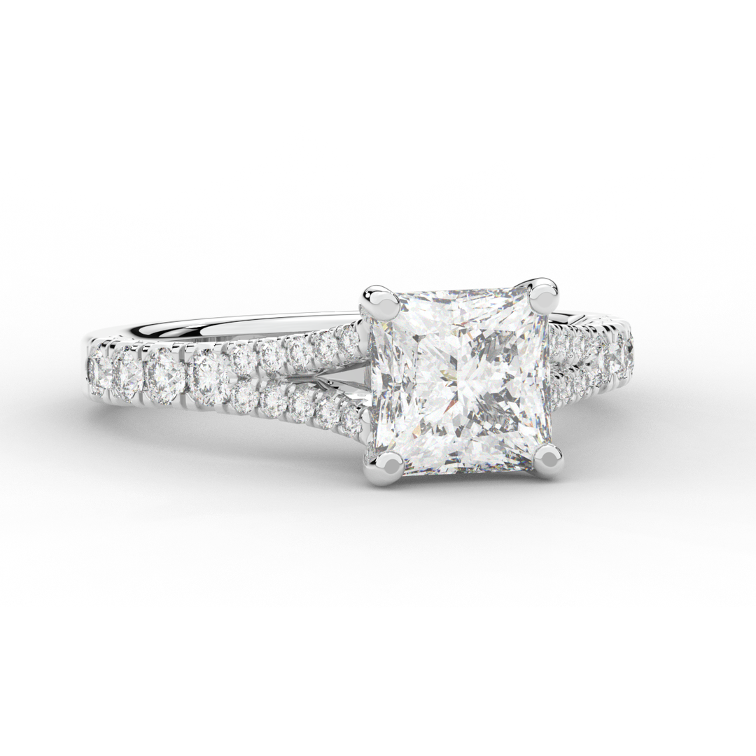 2.45CT.TW PRINCESS LAB DIAMOND ENGAGEMENT RING - Nazarelle