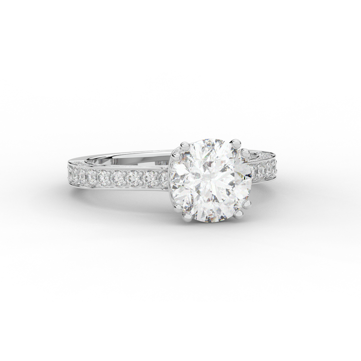 2.60CT.TW ROUND LAB DIAMOND SOLITAIRE ENGAGEMENT RING - Nazarelle
