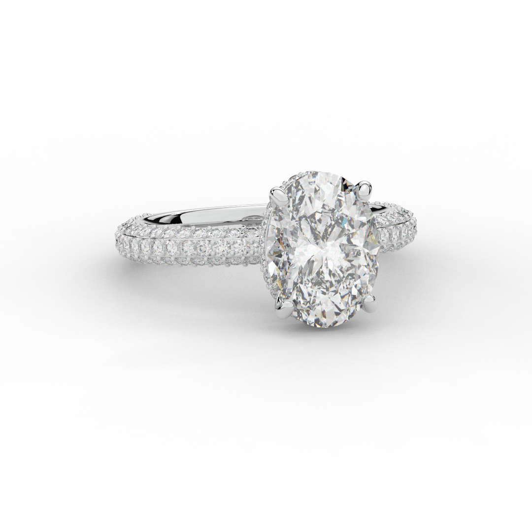 3.60CT.TW OVAL LAB DIAMOND SOLITAIRE ENGAGEMENT RING - Nazarelle
