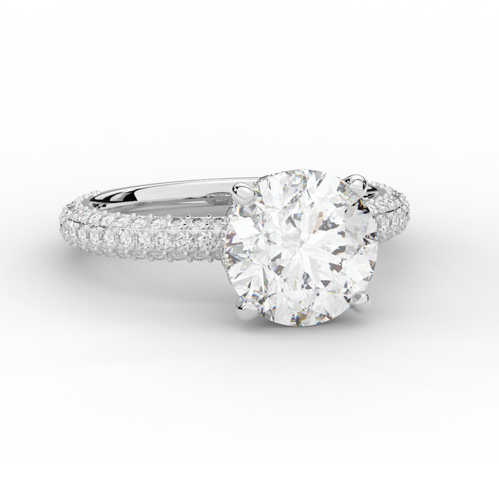 3.60CT.TW ROUND LAB DIAMOND SOLITAIRE ENGAGEMENT RING - Nazarelle