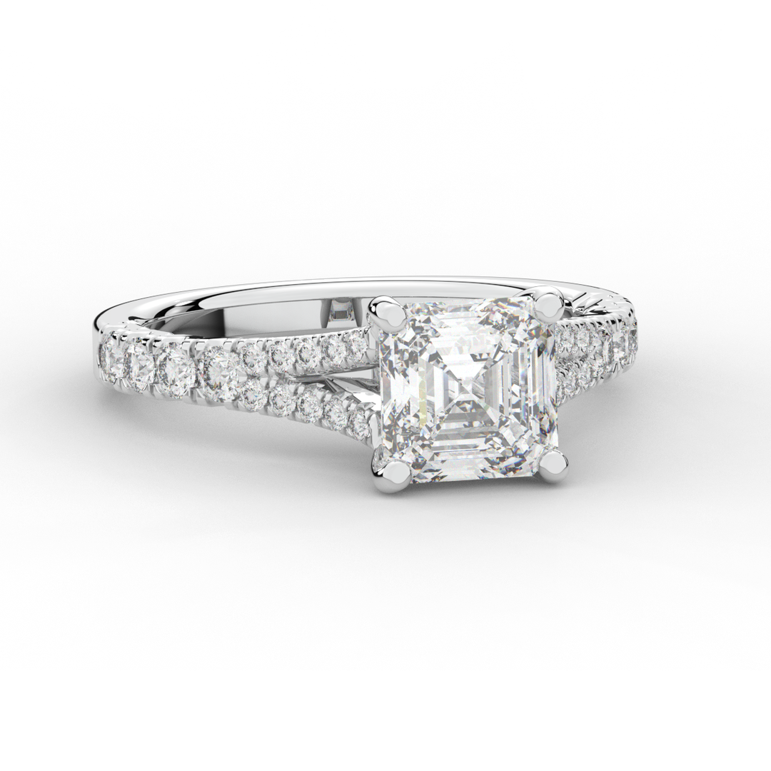 2.45CT.TW ASSCHER LAB DIAMOND ENGAGEMENT RING - Nazarelle
