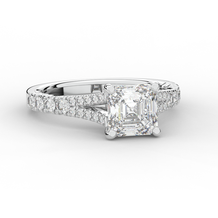 2.45CT.TW ASSCHER LAB DIAMOND ENGAGEMENT RING - Nazarelle