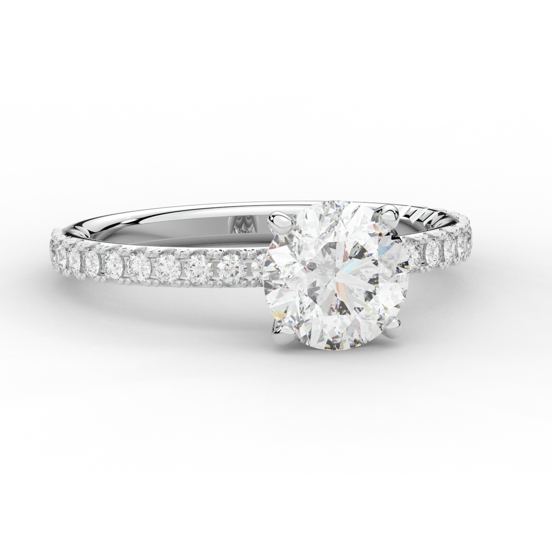 1.75CT.TW ROUND LAB DIAMOND SOLITAIRE ENGAGEMENT RING - Nazarelle