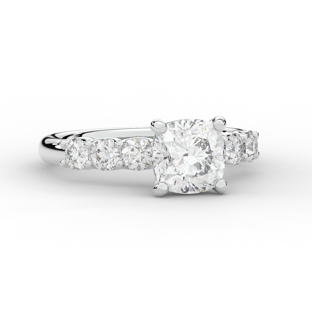 2.60CT.TW CUSHION LAB DIAMOND SOLITAIRE ENGAGEMENT RING - Nazarelle