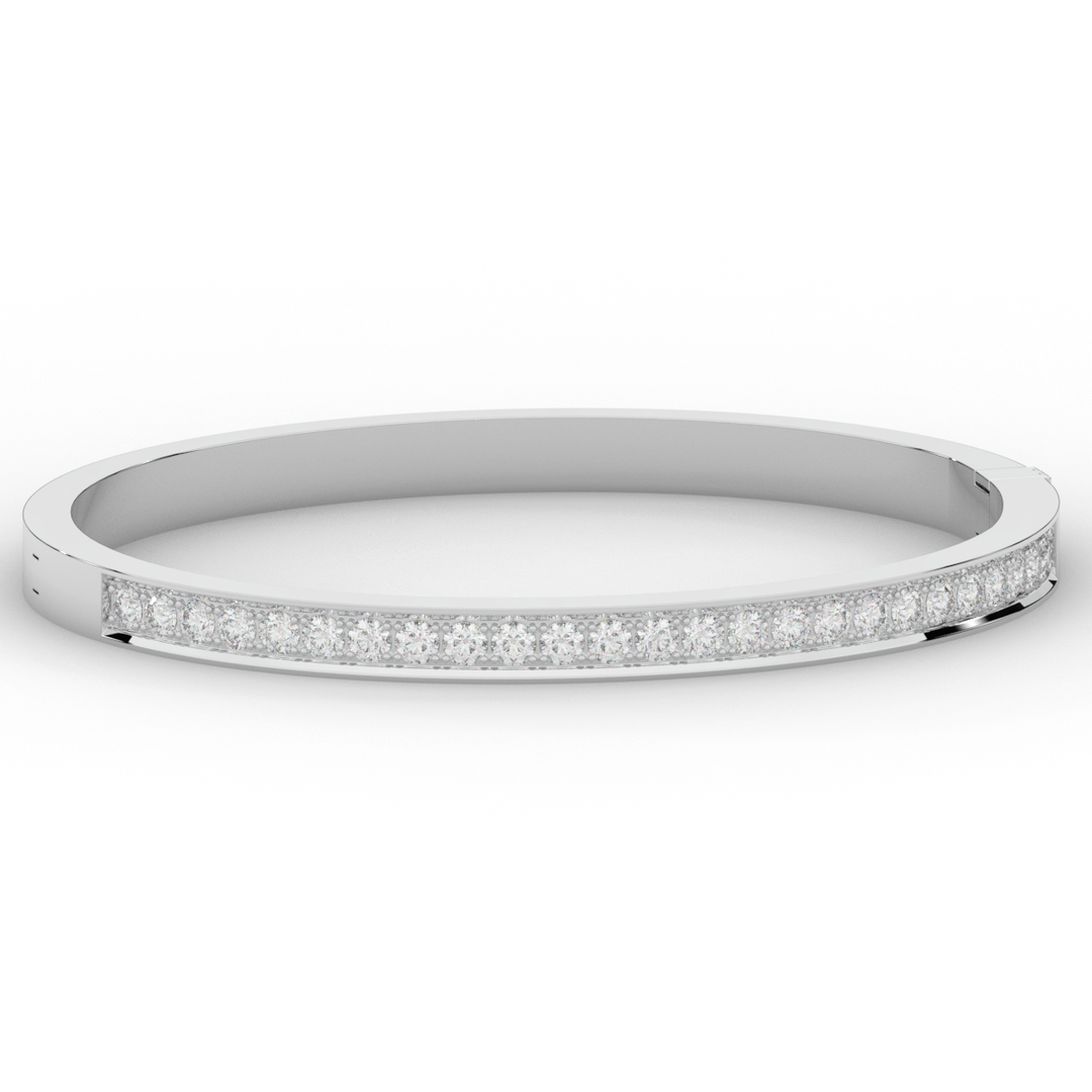 1.25CT.TW ROUND LAB DIAMOND BANGLE - Nazarelle