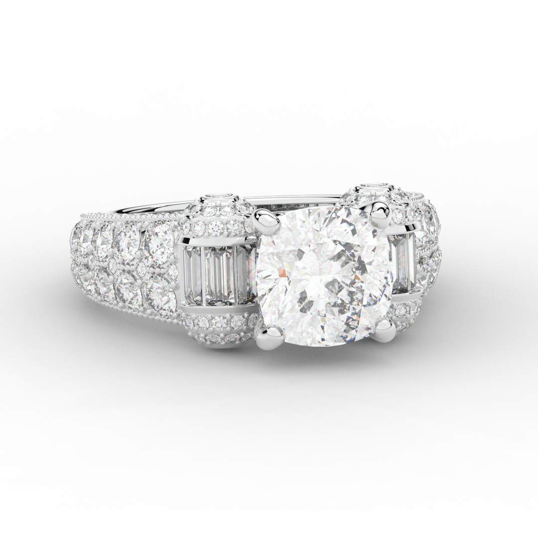 4.75CT.TW CUSHION LAB DIAMOND ENGAGEMENT RING - Nazarelle