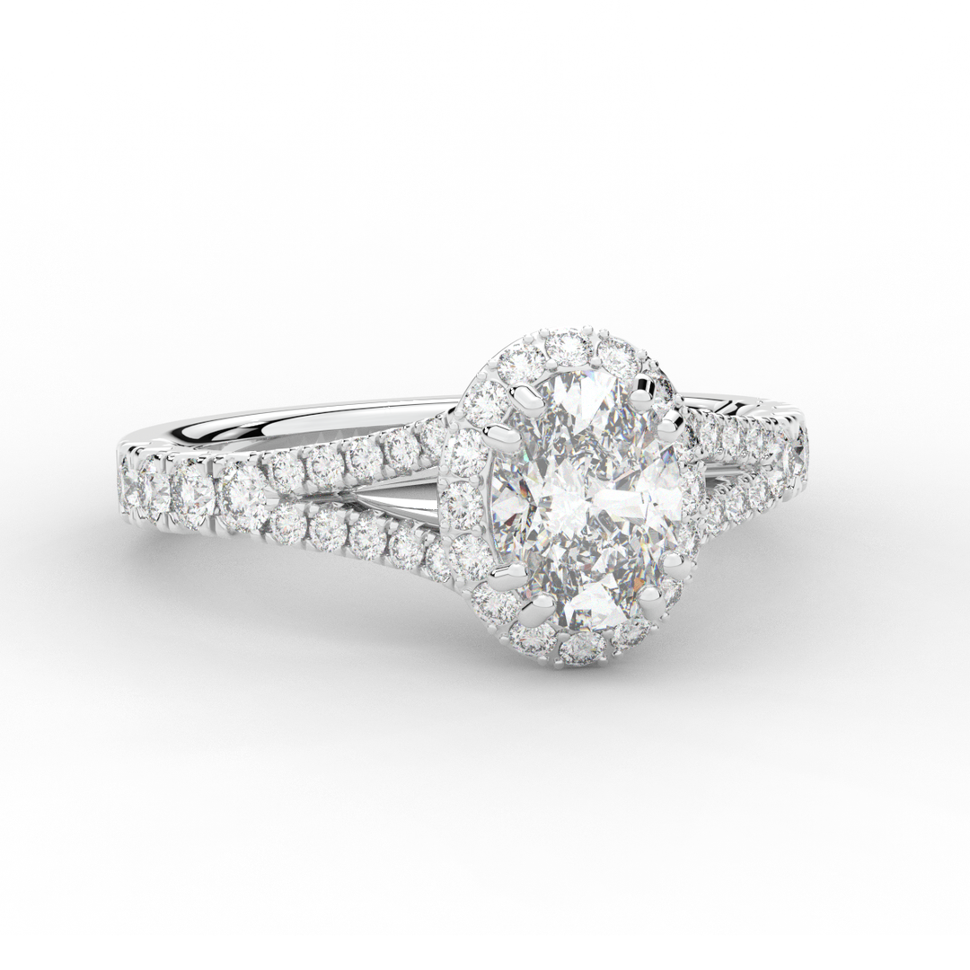 1.60CT.TW OVAL LAB DIAMOND ENGAGEMENT RING - Nazarelle