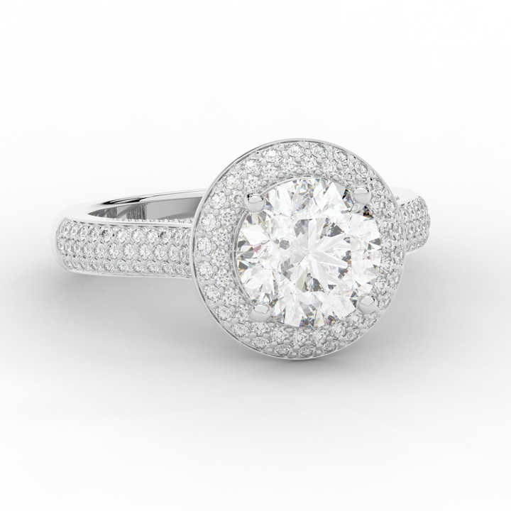 2.45CT.TW ROUND LAB DIAMOND HALO ENGAGEMENT RING - Nazarelle