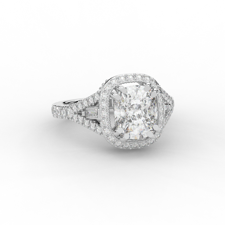 2.50CT.TW CUSHION LAB DIAMOND HALO ENGAGEMENT RING - Nazarelle
