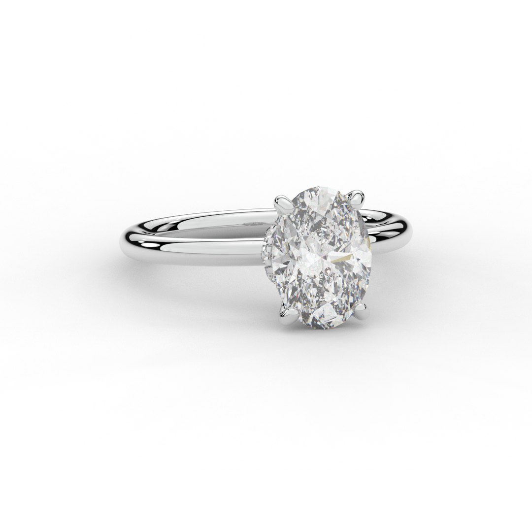 2.05CT.TW OVAL LAB DIAMOND SOLITAIRE ENGAGEMENT RING - Nazarelle