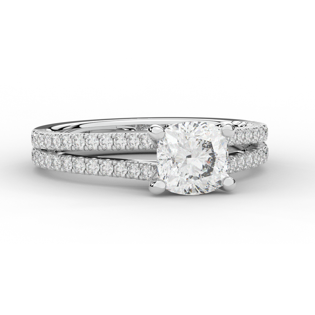 1.90CT.TW CUSHION LAB DIAMOND SOLITAIRE ENGAGEMENT RING - Nazarelle