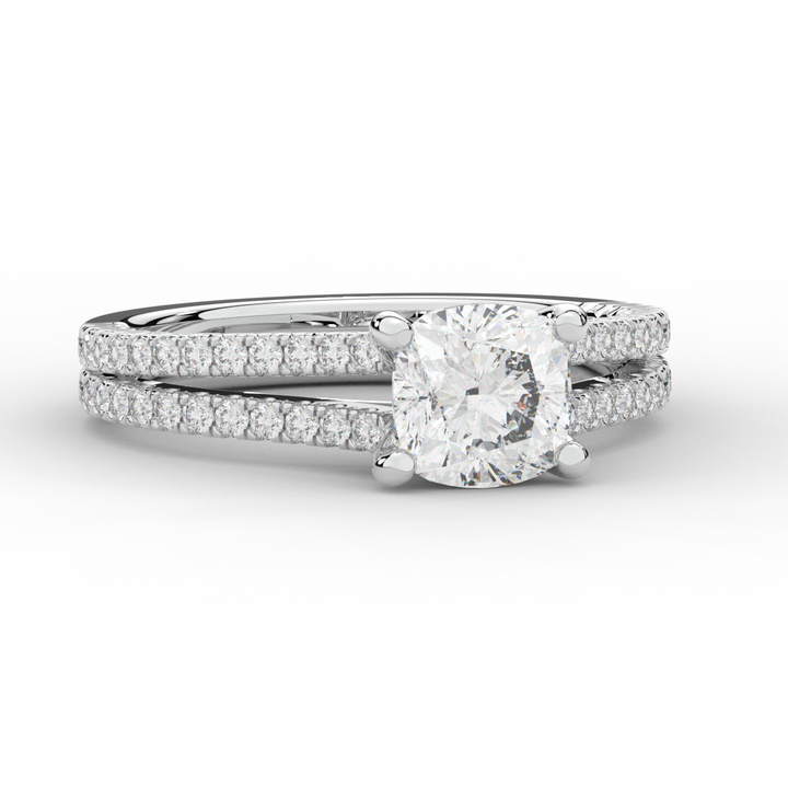 1.90CT.TW CUSHION LAB DIAMOND SOLITAIRE ENGAGEMENT RING - Nazarelle