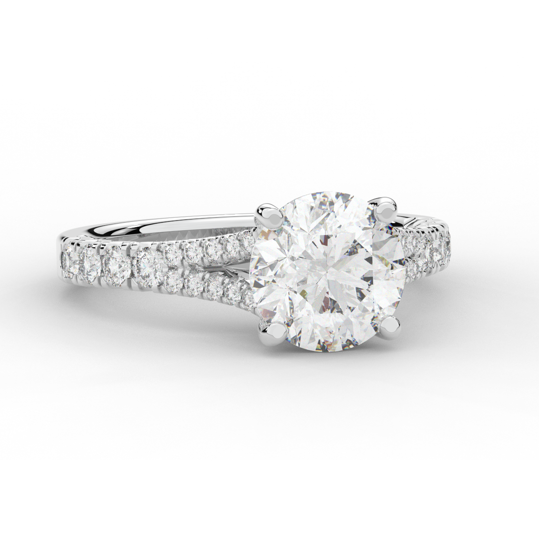 2.45CT.TW ROUND LAB DIAMOND ENGAGEMENT RING - Nazarelle