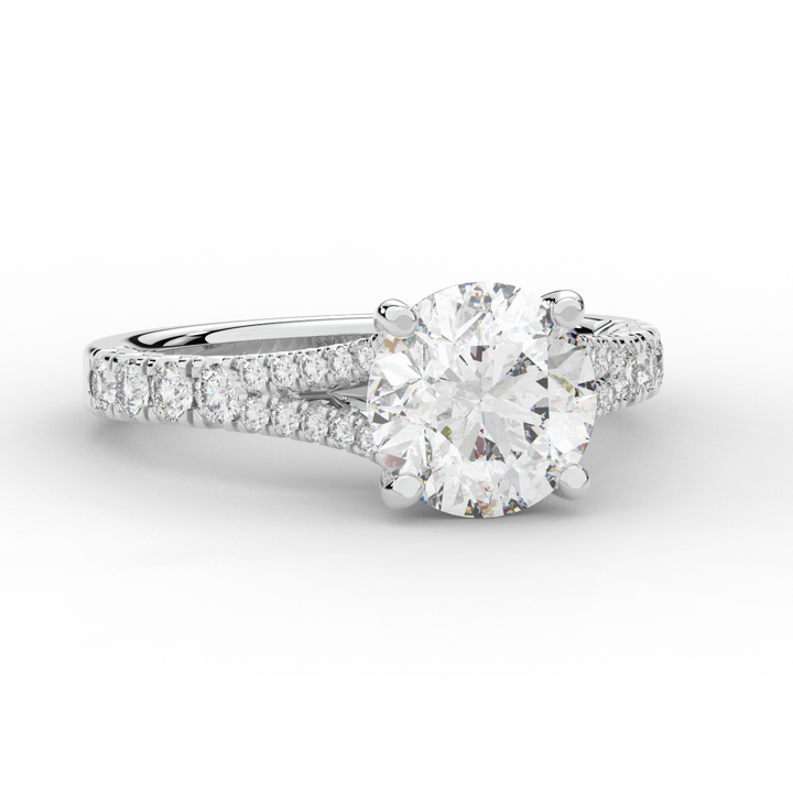 2.45CT.TW ROUND LAB DIAMOND ENGAGEMENT RING - Nazarelle