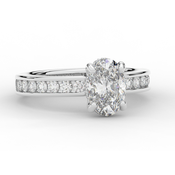 1.95CT.TW OVAL LAB DIAMOND UNDERHALO ENGAGEMENT RING - Nazarelle
