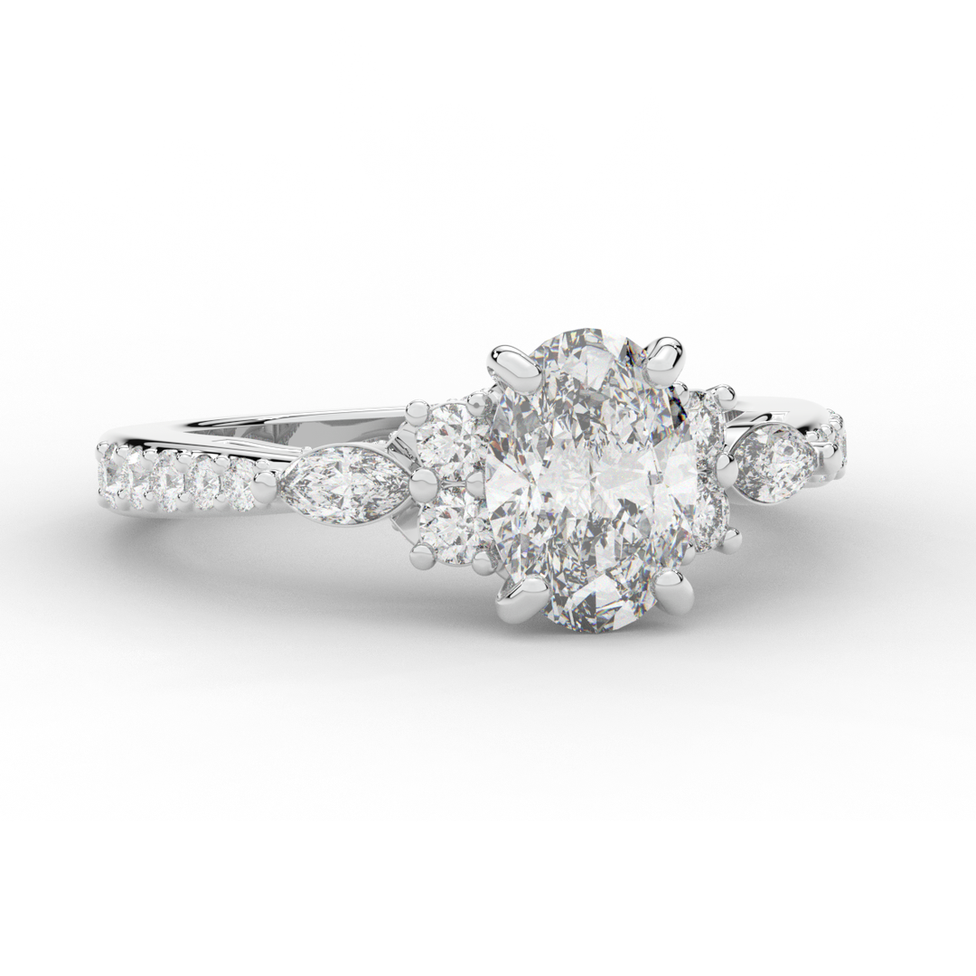 1.35CT.TW OVAL LAB DIAMOND ENGAGEMENT RING - Nazarelle