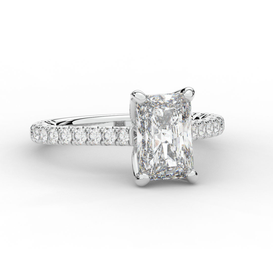2.70CT.TW RADIANT LAB DIAMOND SOLITAIRE ENGAGEMENT RING - Nazarelle