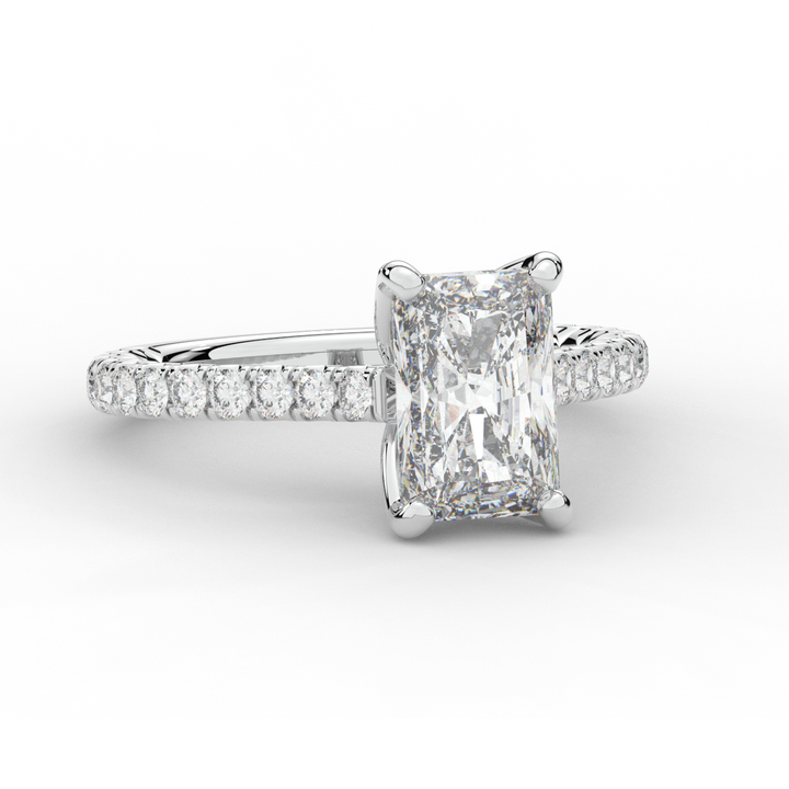 2.70CT.TW RADIANT LAB DIAMOND SOLITAIRE ENGAGEMENT RING - Nazarelle