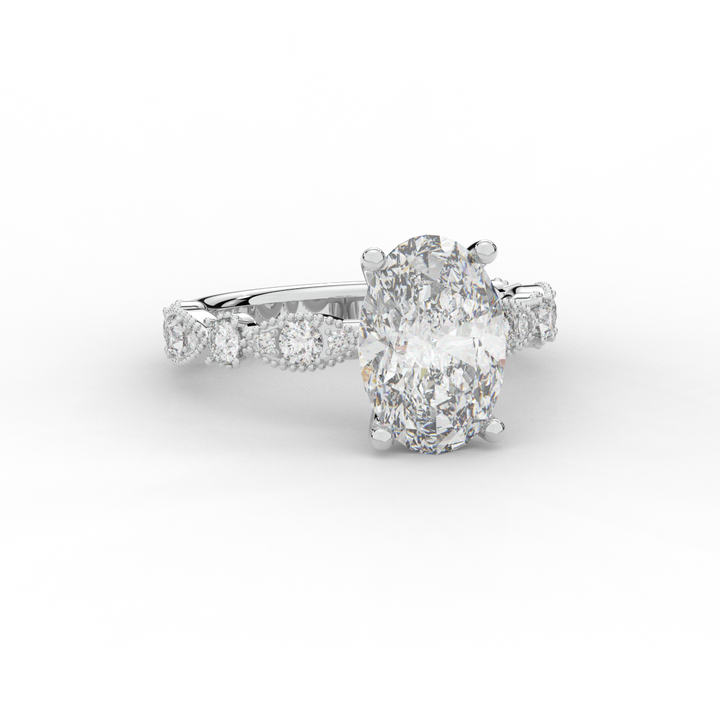 3.50CT.TW OVAL LAB DIAMOND SOLITAIRE ENGAGEMENT RING - Nazarelle