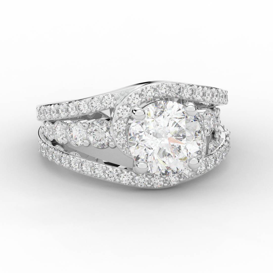 3.30CT.TW ROUND LAB DIAMOND ENGAGEMENT RING - Nazarelle