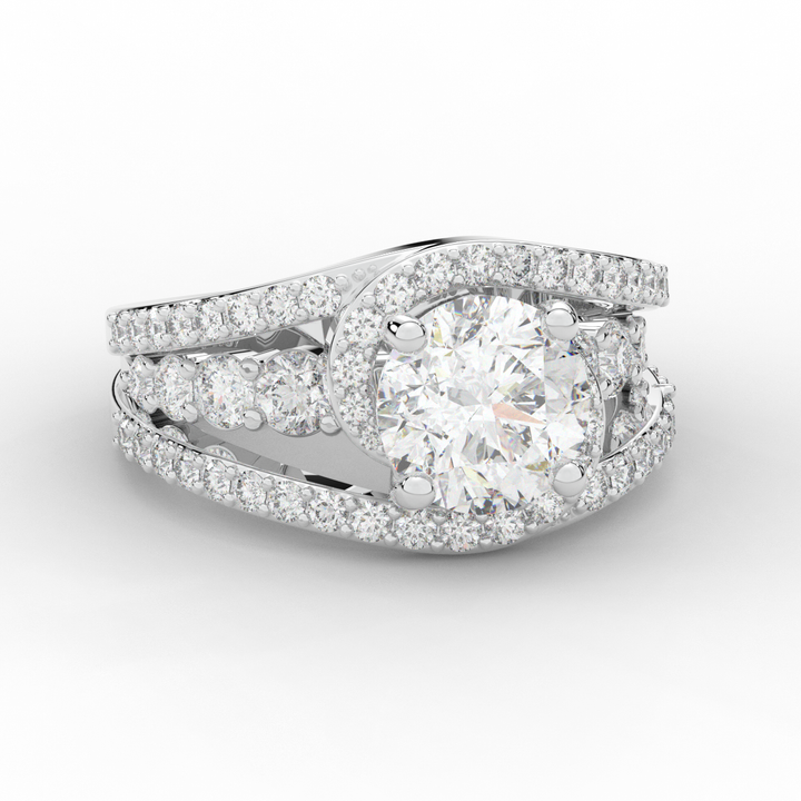 3.30CT.TW ROUND LAB DIAMOND ENGAGEMENT RING - Nazarelle