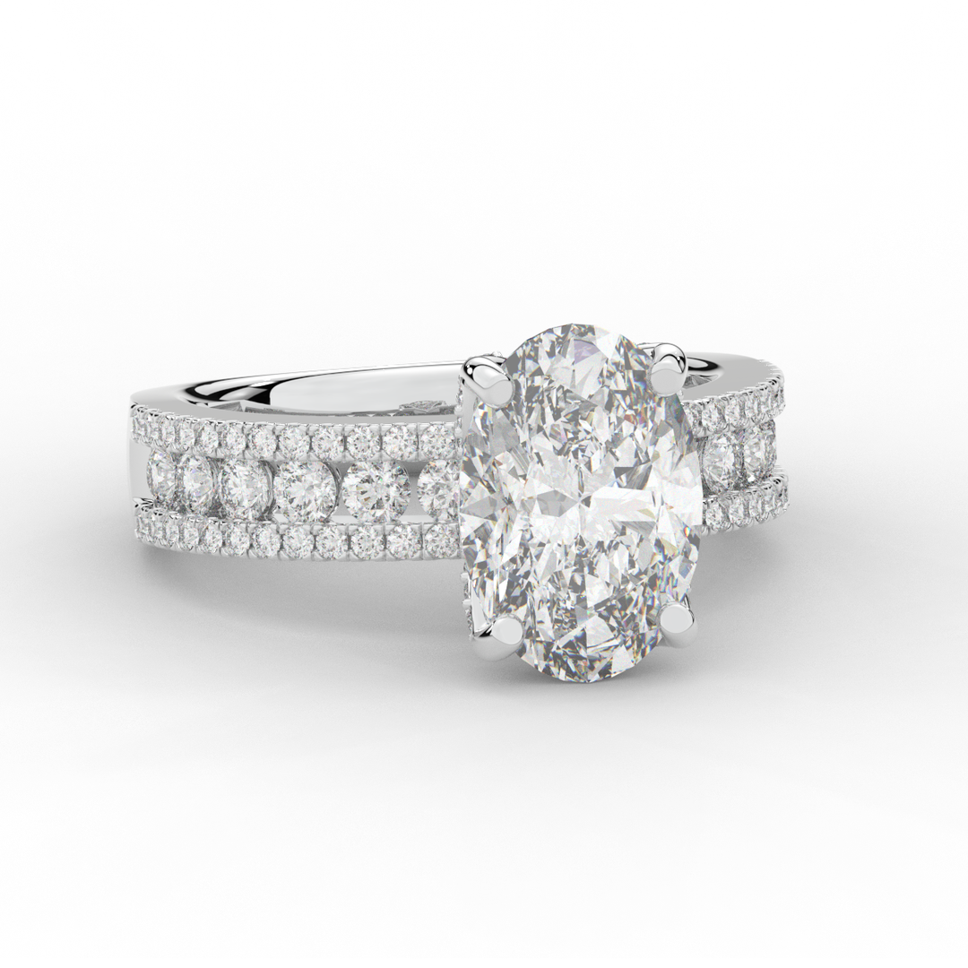 3.95CT.TW OVAL LAB DIAMOND SOLITAIRE ENGAGEMENT RING - Nazarelle