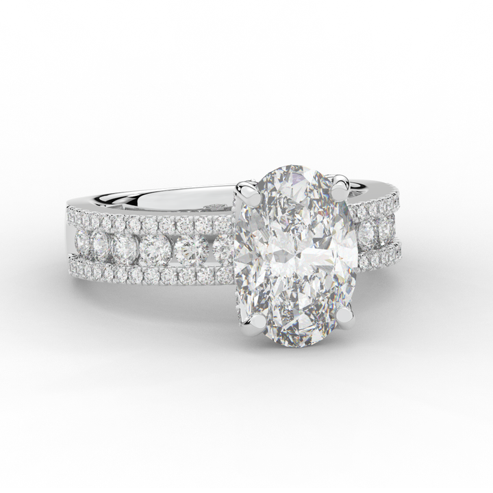 3.95CT.TW OVAL LAB DIAMOND SOLITAIRE ENGAGEMENT RING - Nazarelle