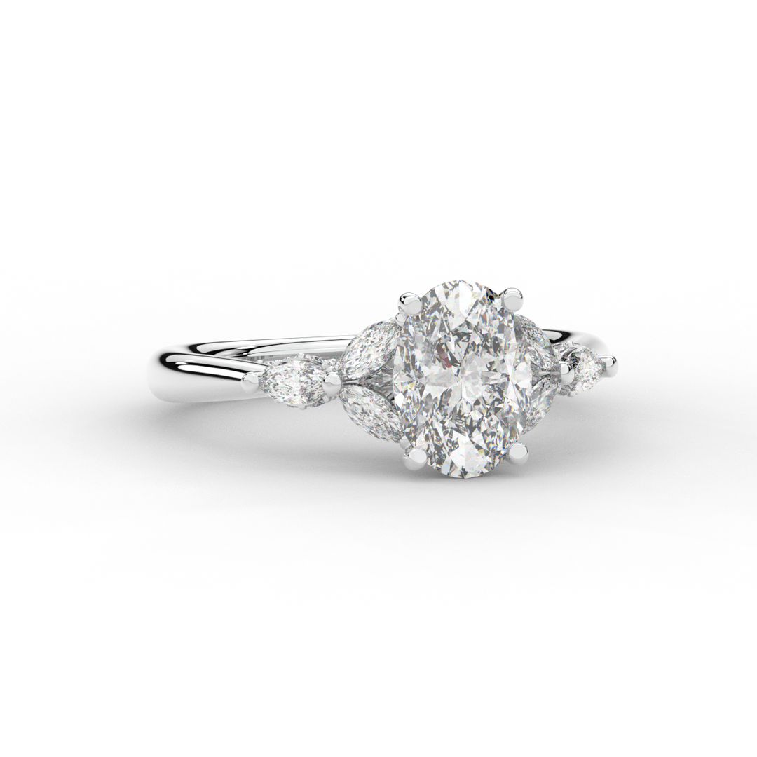 2.00CT.TW OVAL LAB DIAMOND ENGAGEMENT RING - Nazarelle
