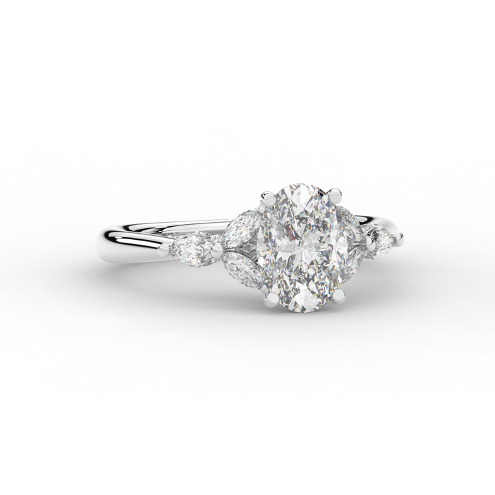 2.00CT.TW OVAL LAB DIAMOND ENGAGEMENT RING - Nazarelle
