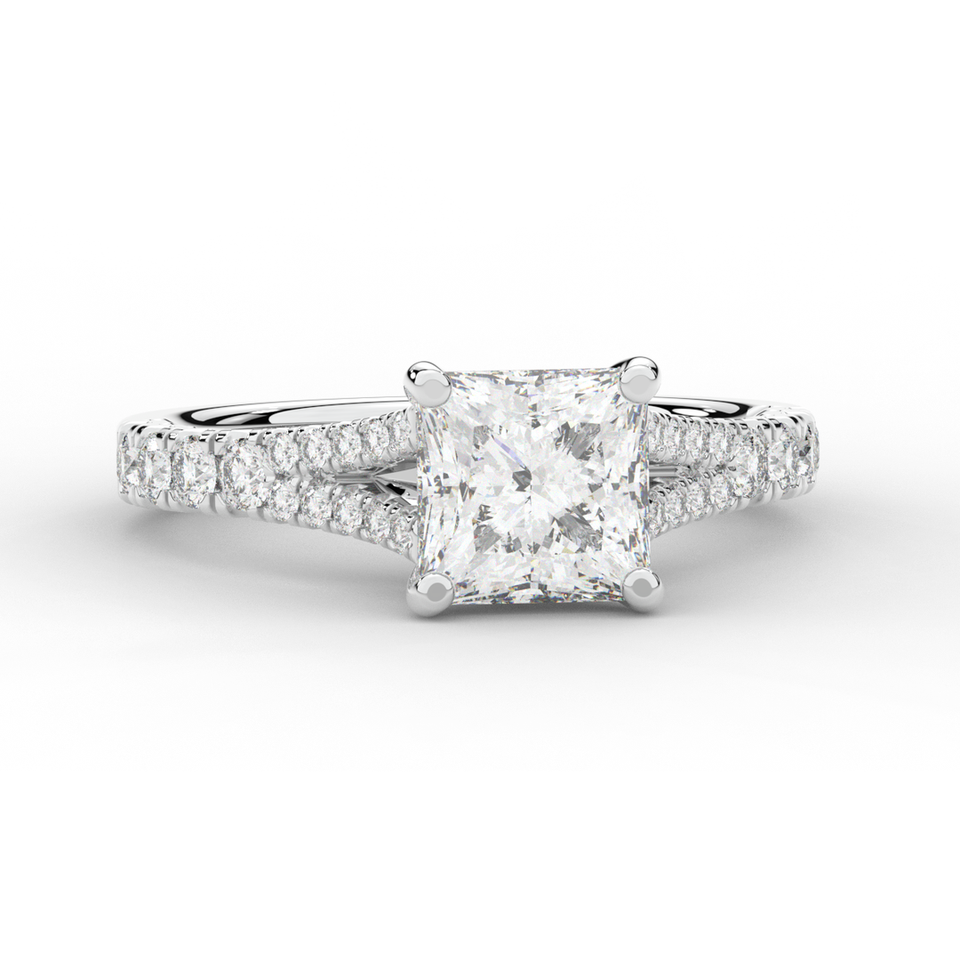 2.45CT.TW PRINCESS LAB DIAMOND ENGAGEMENT RING - Nazarelle